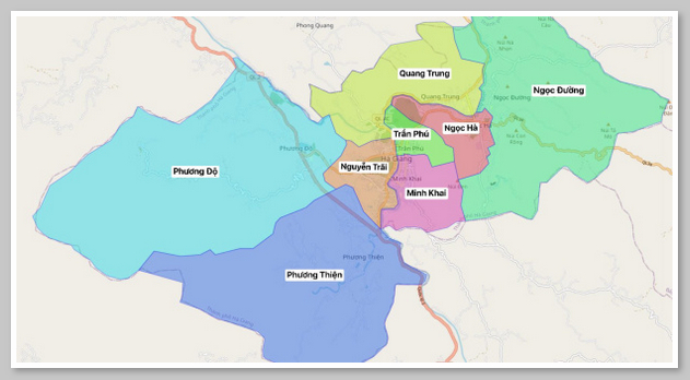 Hình ảnh bản đồ hành chính thành phố Hà Giang